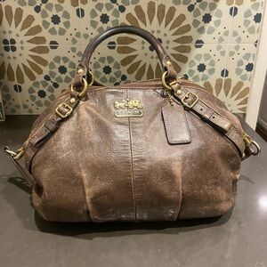 Vintage coach bag, brown with gold hardware